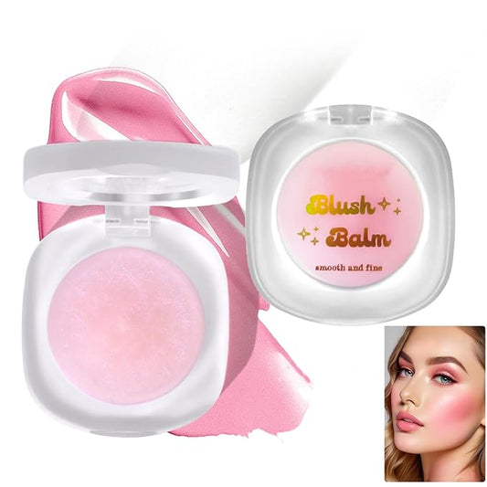 Color Changing Blush,Magical Temperature Change Powder Blusher Cream For Cheeks ,Eyes And Lips Tint Makeup,Lasting Moisturizing Rouge, Brightening, High Gloss Black Powder Blusher Cream (#01 Pink)