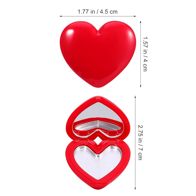 ABOOFAN 4Pcs Empty Heart Shape Eyeshadow Lipstick Palette Makeup Palette with Mirror Empty Makeup Containers for Young Teens, Girls or Women Valentines Present