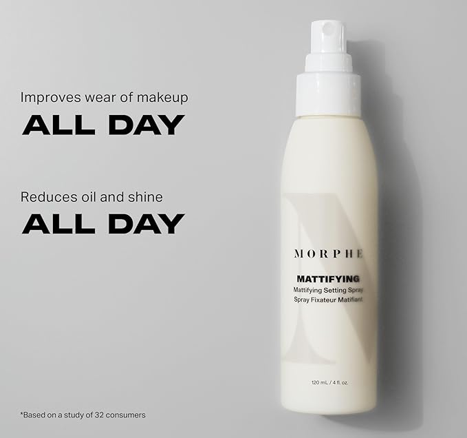 Morphe Matte Setting Spray - Finishing Spray for Makeup with Shine & Oil Control - Enriched with Niacinamide to Nourish Skin & Help Minimize the Appearance of Pores (4 fl oz)