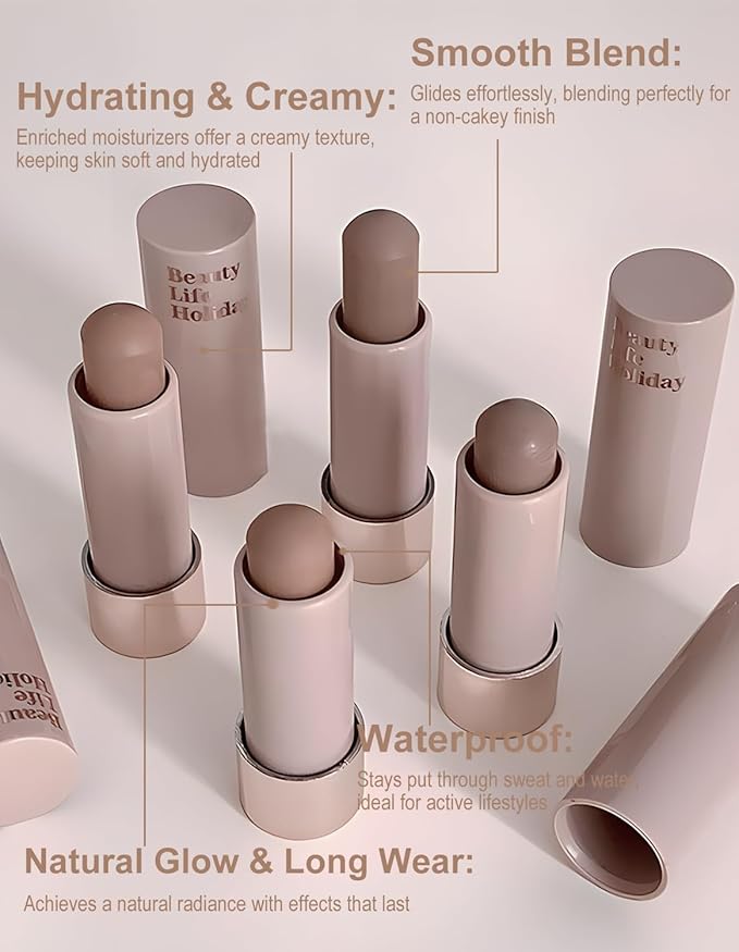 Warm Toned Bronzer Stick Blendable Smooth Cream Contour Matte Finish Lightweight Face Shaping Makeup Natural Contouring Pen Long Lasting Non-greasy Portable Travel Size, Warm Natural Golden