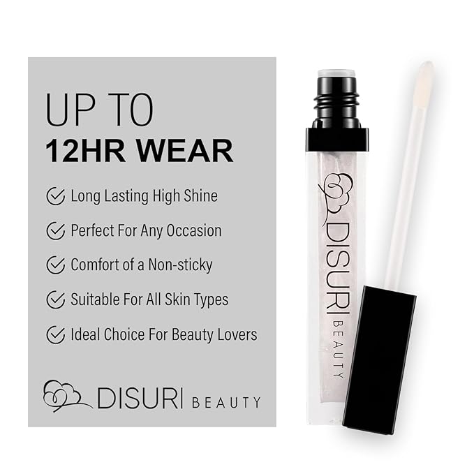 Shimmer Lip Gloss - Non-Sticky Girls Gloss - Long Lasting High Shine - 0.7 FL Oz Gloss for Girls & Women - Cruelty Free - (Clear Diamonds: S1)