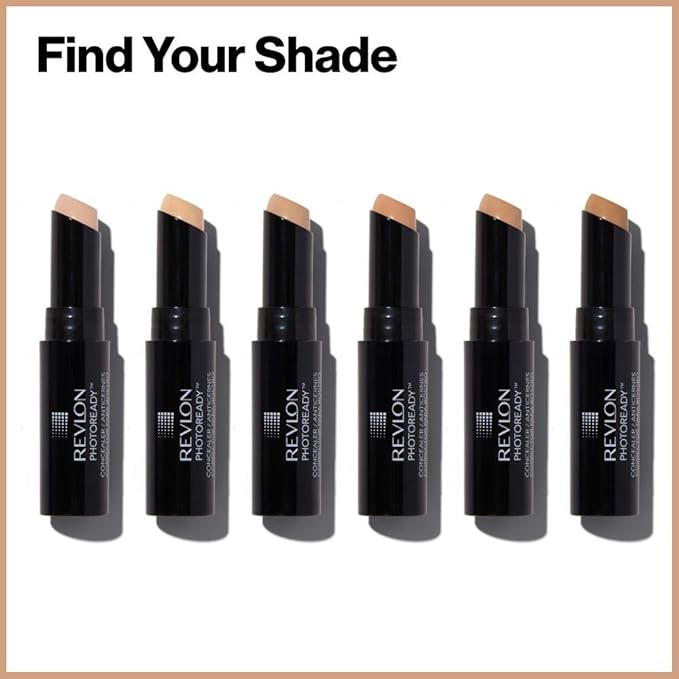 Revlon Concealer Stick, PhotoReady Face Makeup for All Skin Types, Longwear Medium- Full Coverage with Creamy Finish, Lightweight Formula, 001 Fair, 0.11 Oz