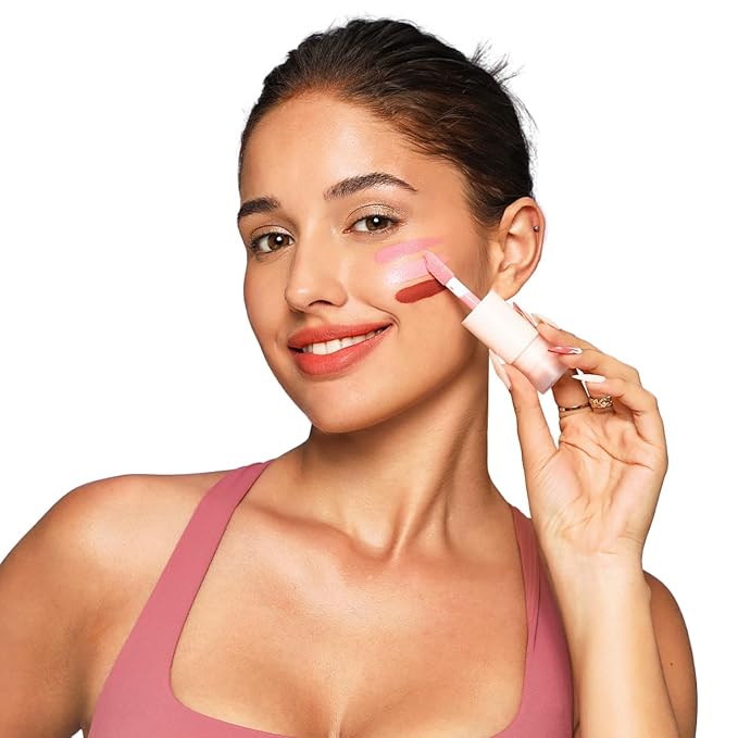 MAKEUPNOW Eye Primer with Liquid Blush for Cheeks | Build-in Brush - Application & Blending All in One #L001