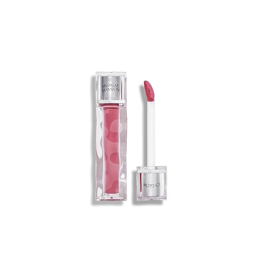 Icy Glow Lip Tint – Vegan Collagen, No-Stain, Hydrating Gloss, (K-Beauty) Makeup, Red & Tinted Shades (02 BLOOM, 0.18 Fl oz)