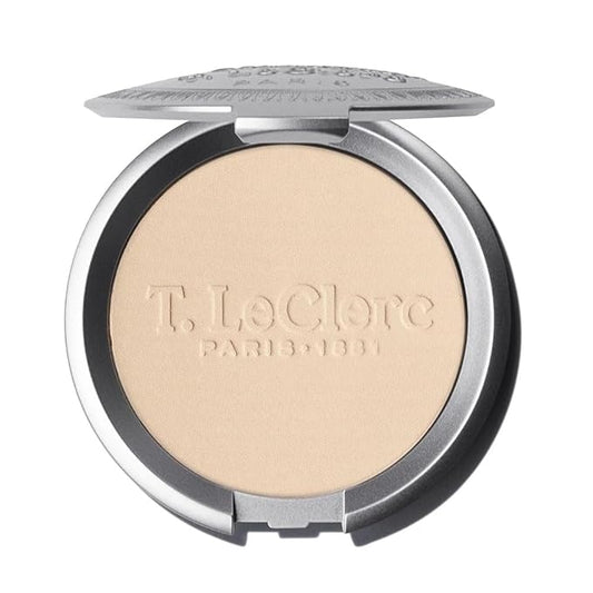 T.LeClerc Rice Compact Powder – Anti-Aging Pressed Powder with Brown Rice Ferment – Long-Lasting Natural Matte Finish – Moisturizing | Non-Comedogenic Face Powder (CAMÉLIA, 9G)