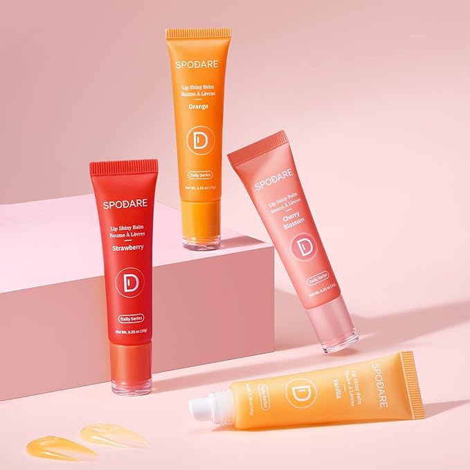Lip Glowy Balm Cherry Blossom, Lip Staff enriched with Shea Butter, Wolfberry Extract & Hyaluronic Acid Complex, Gloss Finish - Light Weight with Shea Butter