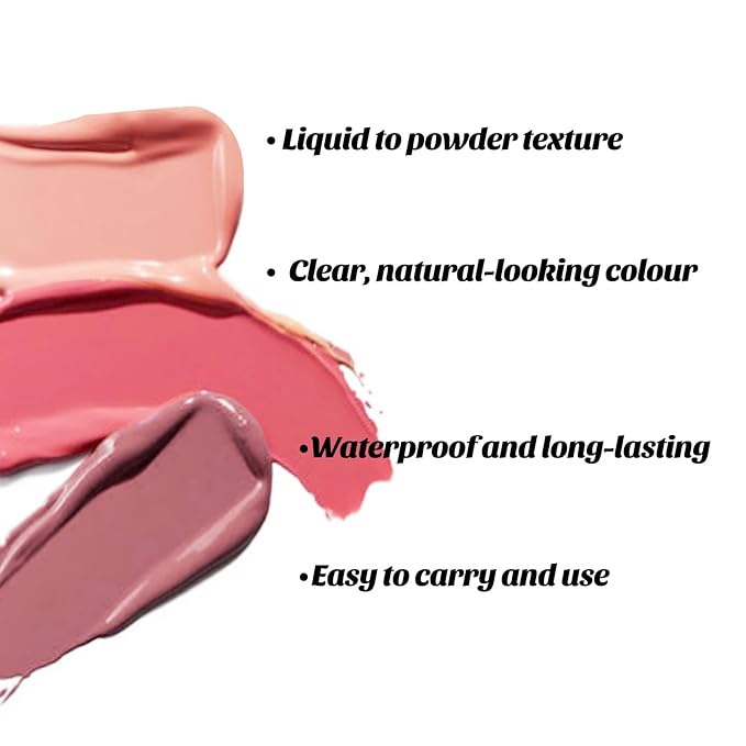 Boobeen Matte Liquid Blush, Blush Beauty Wand, Blendable Face Blush with Cushion Applicator, Soft Cream Blush for Cheeks, Natural Looking