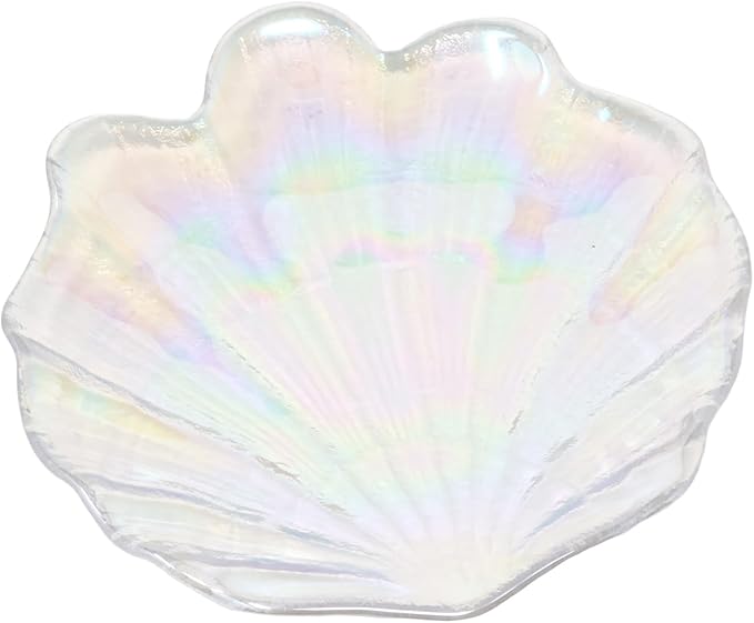 yueton 1PCS Glass Nail Art Palette Colorful Shell Shape Nail Art Palette Creative Nail Art Display Stand Makeup Palette Nail Art Supplies