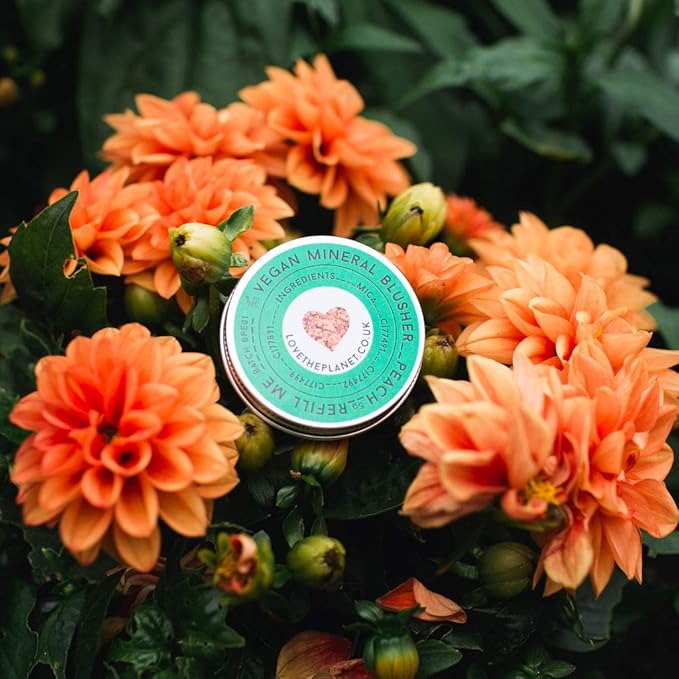 Love the Planet Vegan Mineral Blusher Shade Peach in Refillable Tin