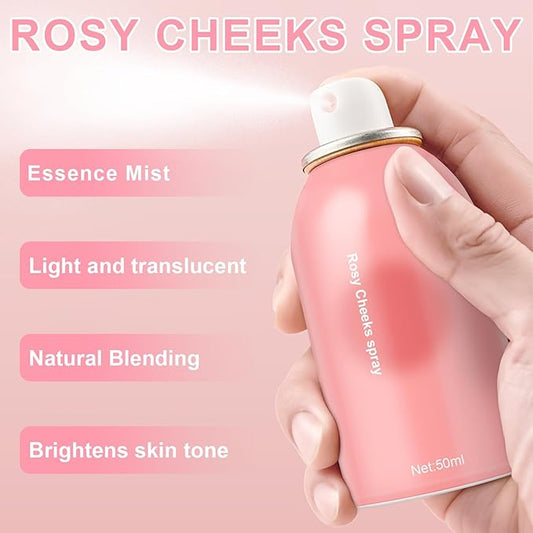 Airbrush Blush Spray Makeup For Cheeks, Silky Mist Blush Spray Face Cheek, Natural Matte Pink Skin, Waterproof Long Lasting Dewy Makeup, Moisturizing Lightweight Blendable (Chill)