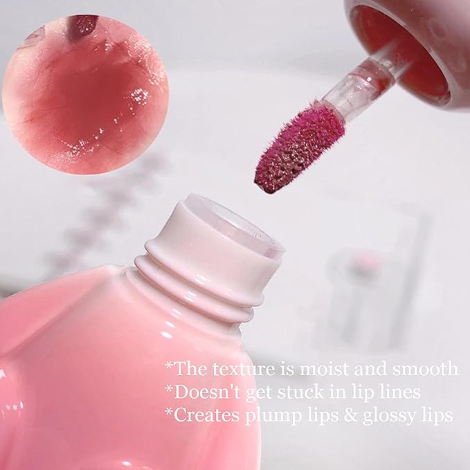 6pcs Bunny Rabbit Lip Gloss Liquid Lipsticks Set,Moisturizing Hydrating Lip Glow Oil Shine Lip Plumping Glass Waterproof Finish Party Gift for Women Girls