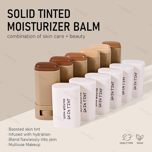 KYDA Tinted Moisturizer Stick, Solid Serum for Boost Skin Tint, Tinted Foundation Stick, Solid Beauty Balm for Contour Concealer, Sheer to Light Cover, Lightweight Blendable, 03