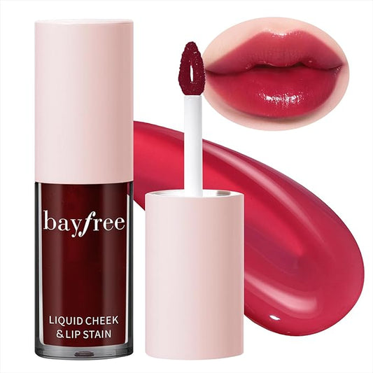 Liquid Cheek & Lip Stain, Korean Lip Tint with Moisturizing & Weightless, Non-Sticky, Long-Lasting, Kiss-proof, All Long-wearing, Vegan Makeup (Rose Cherry)