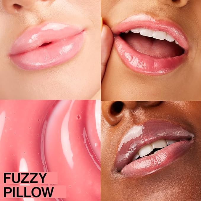 wet n wild Lip Oil - Lightweight, Non-Sticky, Hydrating & Nourishing Formula with Marula & Jojoba Oils, Vegan & Cruelty-Free - Fuzzy Pillow (Pack of 2)