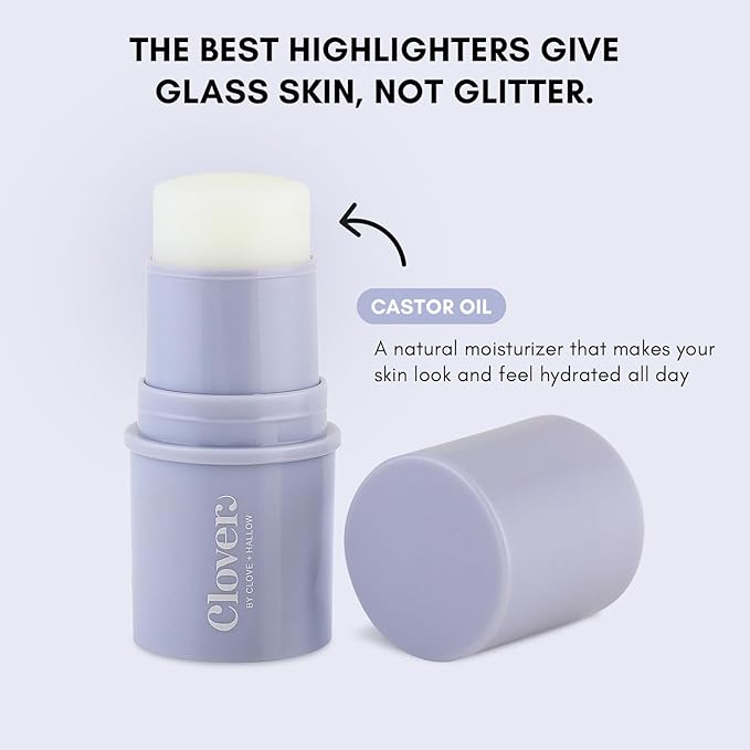Clover Glow Stick Illuminator | Natural Shine Highlighter, Glass Skin, Easy To Apply | Cruelty-Free & Vegan Naural Makeup| Made With Castor Oil