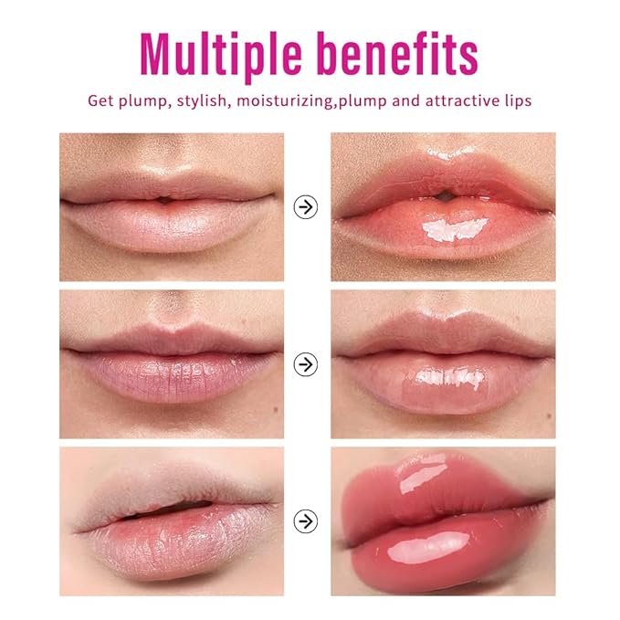 NICEFACE High-Pigment Lip Plumping Gloss, Hydrating & Moisturizing Lip Balm with Long-Lasting High-Shine, Natural Tinted Formula for Fuller Lips (Cherry)
