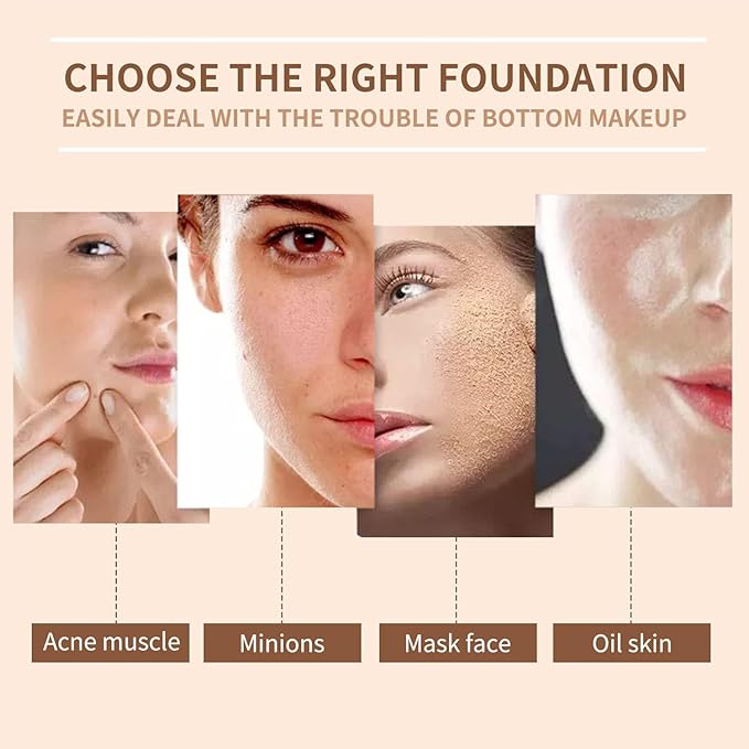GL-Turelifes Mushroom Head CC Cream Air Cushion Face Foundation Water Feeling Flawless BB Cream Moisturizing Oil Control,Long Lasting & Smoothing Natural Concealer (#04Nude, 0.53 oz)