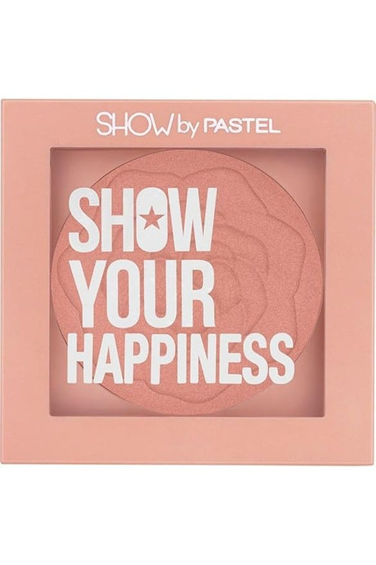 SHOW by PASTEL | Show Your Happiness Blush - Vibrant Pink Tone, Embossed Powder, Long-Lasting Color, No-203-Naive