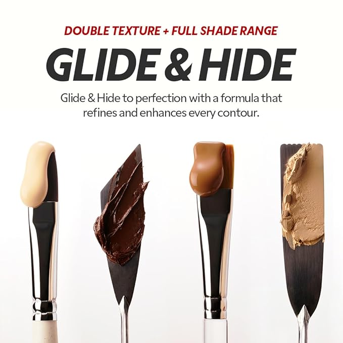 TIRTIR Glide&Hide Blurring Concealer - Creamy texture, Conceals dark circles and wrinkles, Dual formula (liquid tip & balm stick), Long-lasting wear, Korean Makeup, #7N, 0.28 Oz