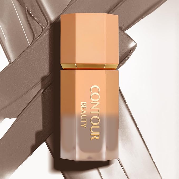 Cool Toned Liquid Contour Stick, Cold Grey Cream Contour Makeup, Long Lasting Silky Liquid Bronzer Face Concealer Matte Contouring with Cushion Applicator (102)