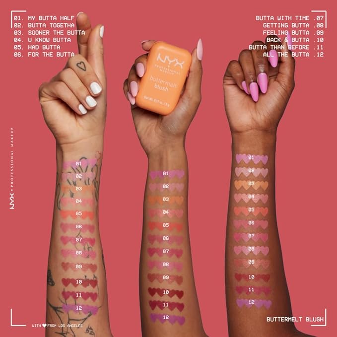 NYX PROFESSIONAL MAKEUP Buttermelt Powder Blush, Fade and Transfer-Resistant Blush, Up to 12HR Make Up Wear, Vegan Formula - Had Butta