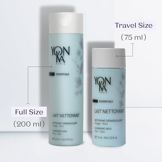 Yon-Ka Lait Nettoyant Facial Cleanser, Gentle Milk Cleanser & Makeup Remover, Daily Plant Based Wash, Moisturize and Balance Skins pH, All Skin Types, Paraben-Free (2.5 oz)