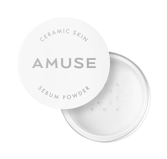 AMUSE SEOUL NEW Ceramic Skin Sebam Powder 2 Colors (Clear/Violet)】 Amuse Nosebum Pores & Sebum Cover Texture Cover Smooth Skin Adhesion Base Makeup Finish Powder Korean Cosmetics Vegan Wonyon