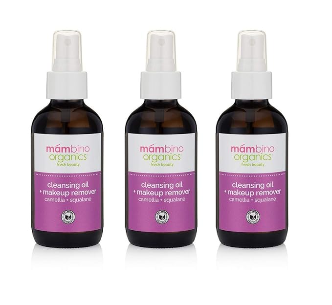 Mambino Organics Cleansing Oil And Makeup Remover, Camellia + Squalane, 6 floz (3 Pack)