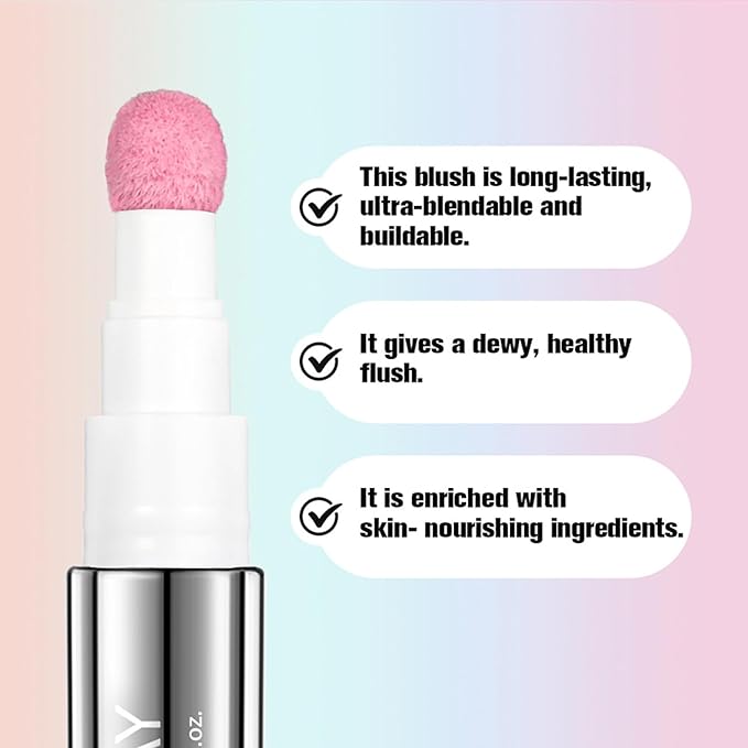 2pcs Liquid Blush for Cheeks, Buildable Liquid Blush Stick Set, Silky Smooth Creamy Formula, High Pigment, Lightweight Blush Rouge Stick