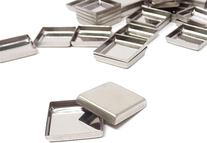 Honbay 56PCS Metal Empty Square Metal Pans Make Up Tins Eyeshadow Blush Lipstick Organizer for Cosmetic Palettes (26mm, Height: 5mm)