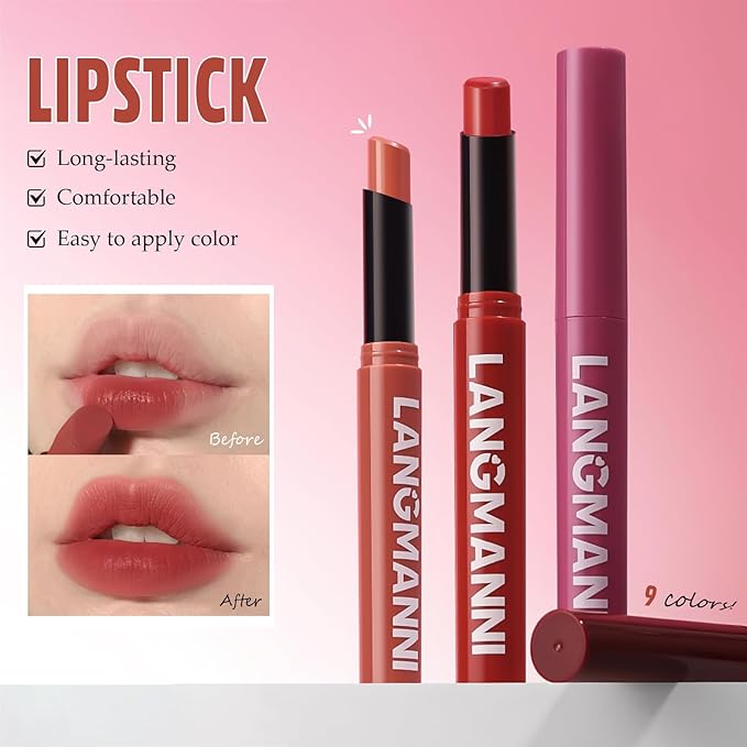 Matte Lipstick - Non-Sticky, Long-Lasting & Waterproof Lipstick for Women, Richly Pigmented, Hydrating Lip Makeup with Smudge-Proof Formula, 1 Count, 0.07oz