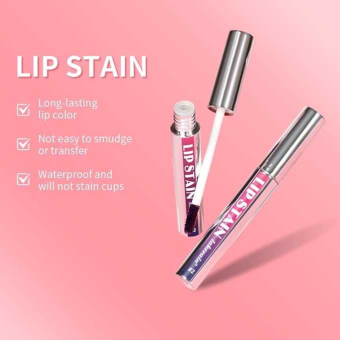 Peel Off Lip Tint 3 Colors Detachable Lip Liner Long Lasting Waterproof Matte Lip Gloss Liquid Lipstick Pigmented Lip Pencil (3Colors/Set)