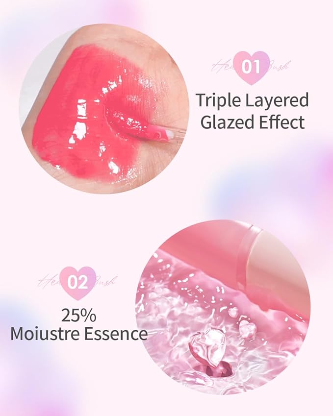 HOLIKA HOLIKA Heart Crush Bare Glaze Tint - K-Beauty Girlish & Juicy Color Lip Tint with Moisture Essence, Long-Lasting Moisture & High Shine, 0.1 fl.oz. (04 BLUNT)