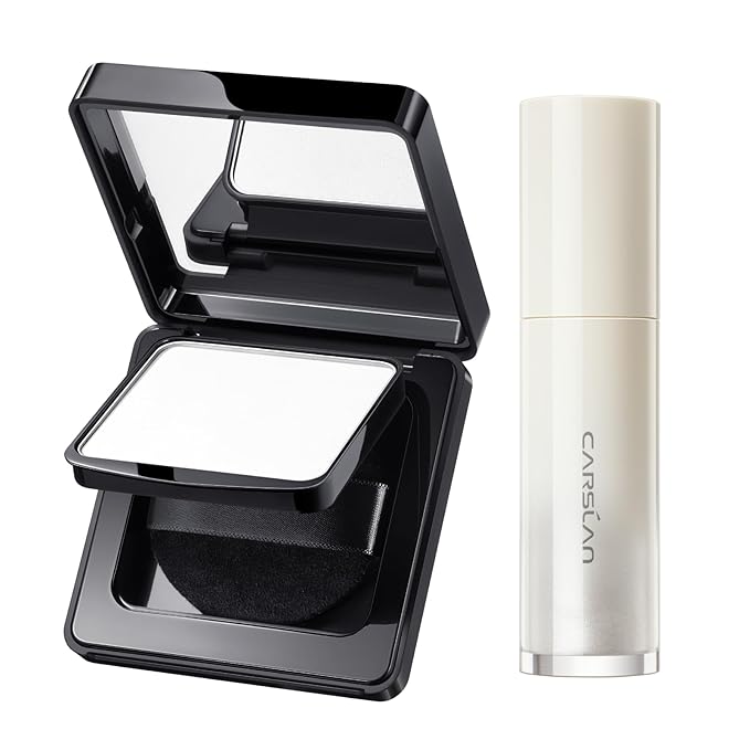 Oil Control Face Pressed Powder Compact 01 and 3D Liquid Highlighter 01, Face Cosmetics Kit, 2Pcs