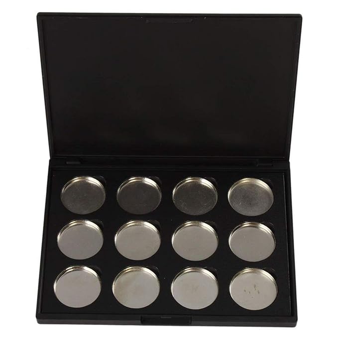 Empty Magnetic Eyeshadow Palette, Make Up Container Pallet for Empty Magnetic Cosmetics Makeup Eyeshadow Eye Shadow Aluminum Palette Pans Case,Black