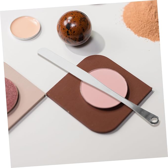 FRCOLOR 3pcs Tool Powder Foundation Blenders Metal Spatula Korean Makeup Scraper Palette for Makeup Cosmetic Mixing Spatula Makeup Spatula Mixer Beauty Spatula Stirring Rod Stainless Steel
