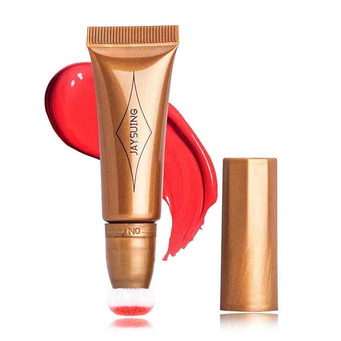 Blush Wand Liquid Cream Blush Stick with Cushion Applicator Face Blush Makeup Long Lasting Cream Contour Wand Highlighter Blush Liquid Rare Beauty Blush Contour Stick(#03 Cherry Red Blush)