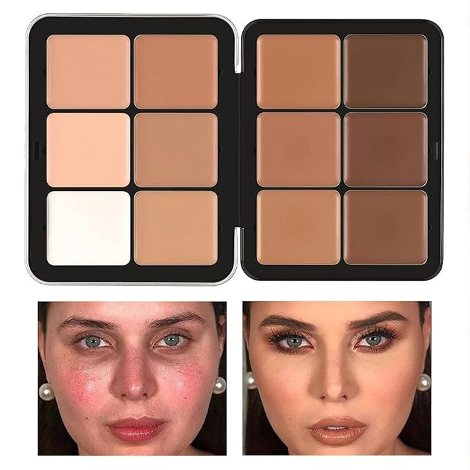 12 Color Concealer Palette Correcting Concealer Cream 12 Color Concealer Foundation Palette,Long-Wearing Full Coverage Makeup