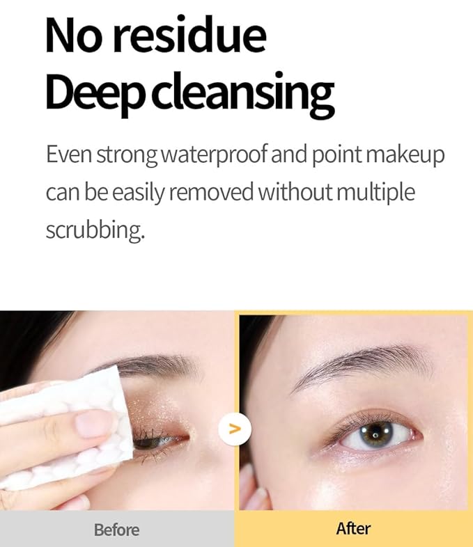 COSNORI Micro Active Lip and Eye Make-up Remover – Vegan, Hypoallergenic, Hydration Booster, Gentle Face Cleanser for Sensitive Skin, 7 Natural Extracts, Deep-sea Water, 3.4 fl.oz (100ml)