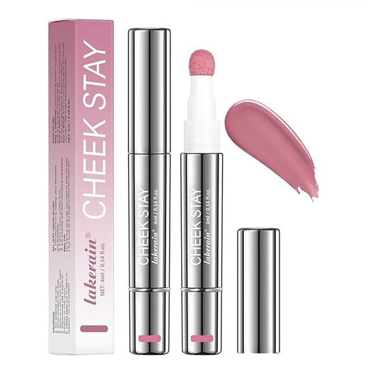 Cheek Liquid Blush,Multi-Use Cheek& Eye Shadow & Cheek Tint, Blush&Highlight&Eye shadow,Long-lasting Cruelty Free,Liquid Blush Wand for Women with Applicator #3 Nude Mauve