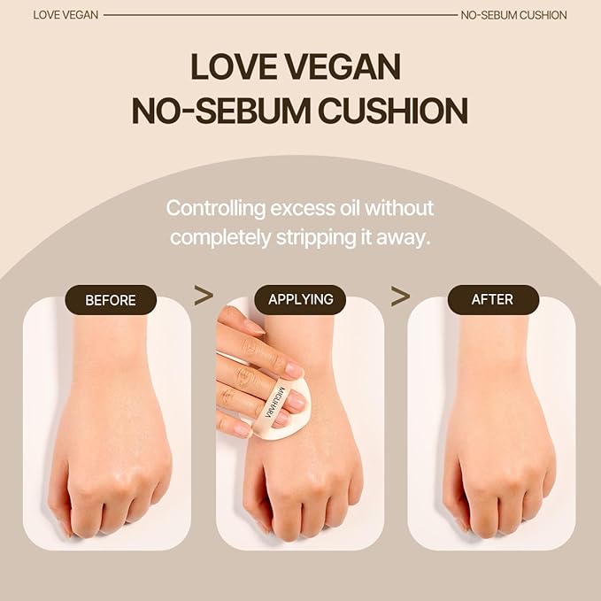 LOVE Vegan No-Sebum Cushion & A.C Sebum Out Mist Bundle