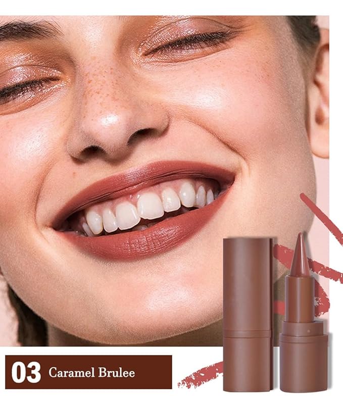 Gradient Lip Liner Matte Crayon Lipstick Set, Flawless Contour and Gradual Ombre Effect Lip Pencil High Pigmented Smudge Proof Waterproof Easy to Use Cone Tip (01#+02#+03#)