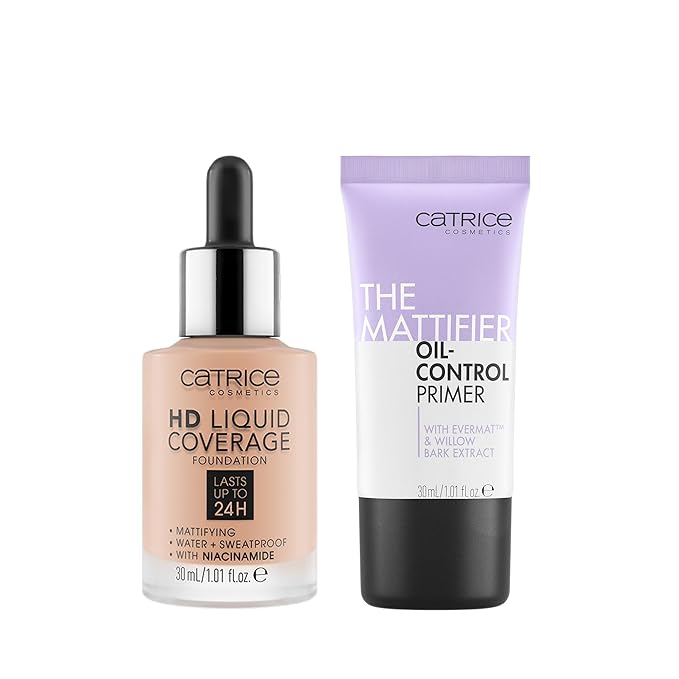 Catrice | HD Foundation 20 & The Mattifier Oil-Control Primer | Full Coverage Makeup | Vegan & Cruelty Free