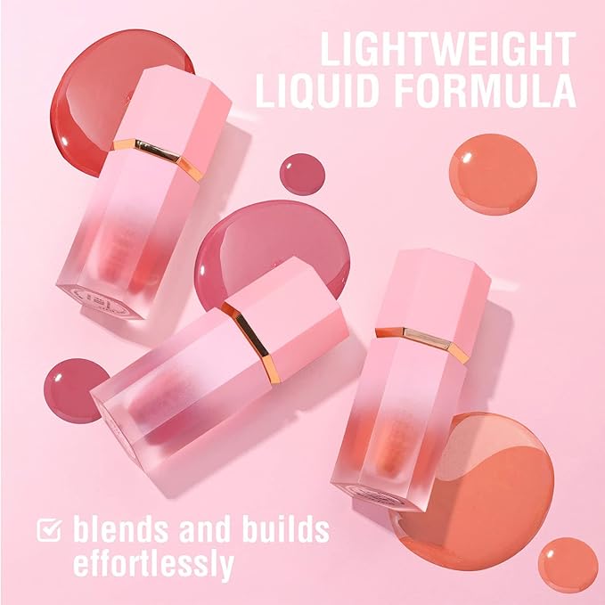 Cheek Gel Cream Liquid Blush Makeup, Soft Lightweight Breathable Feel, Long-Wearing, Smudge Proof, Natural-Looking, Skin Tint Blush Makeup (#106 BIRTHDAY SUIT)