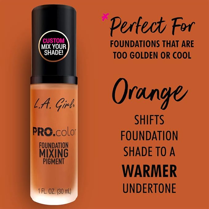 L.A. Girl PRO.color Foundation Mixing Pigment, Orange GLM713 (Pack of 3)