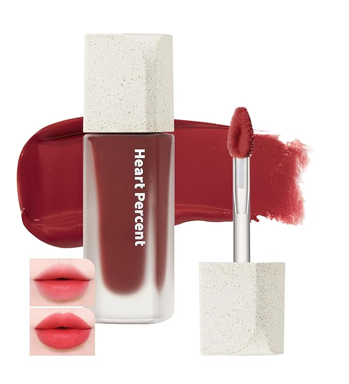 Heart Percent Dote On Mood Blurry Fog Tint, Velvety Matte Soft & Fuzzy Creamy Lightweight Vegan Lip Stains with Personal Color Analysis, #05. Petal Rose