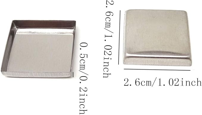 Honbay 56PCS Metal Empty Square Metal Pans Make Up Tins Eyeshadow Blush Lipstick Organizer for Cosmetic Palettes (26mm, Height: 5mm)