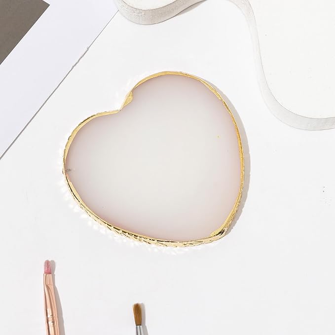 Resin Nail Art Palette Nail Polish Palette with Spatula Nail Pallet for Nail Art Nail Polish Mixing Plate (White)