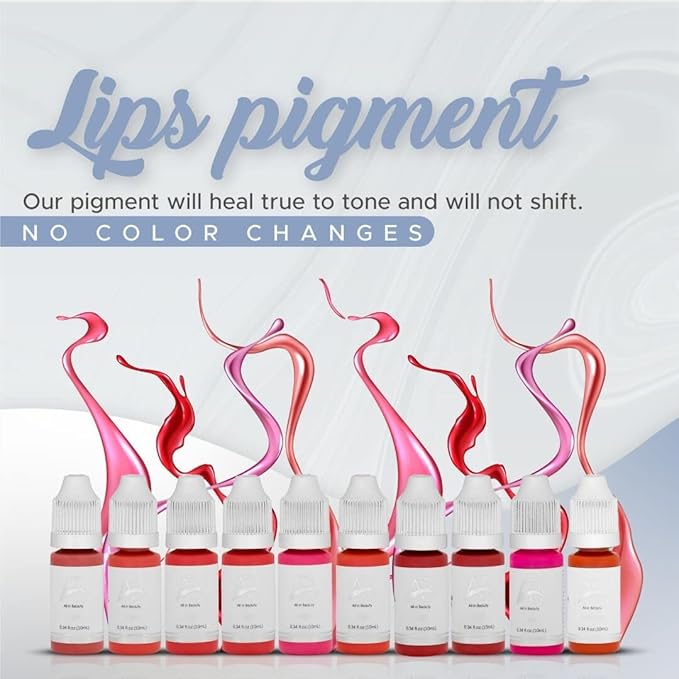 All in Beauty Professional Lip Pigment, Pigments for Permanent Make-Up, Lip Blushing Pigments for Permanent Lip Color, Vegan to Enhance Lips Color (Sweet Pink)