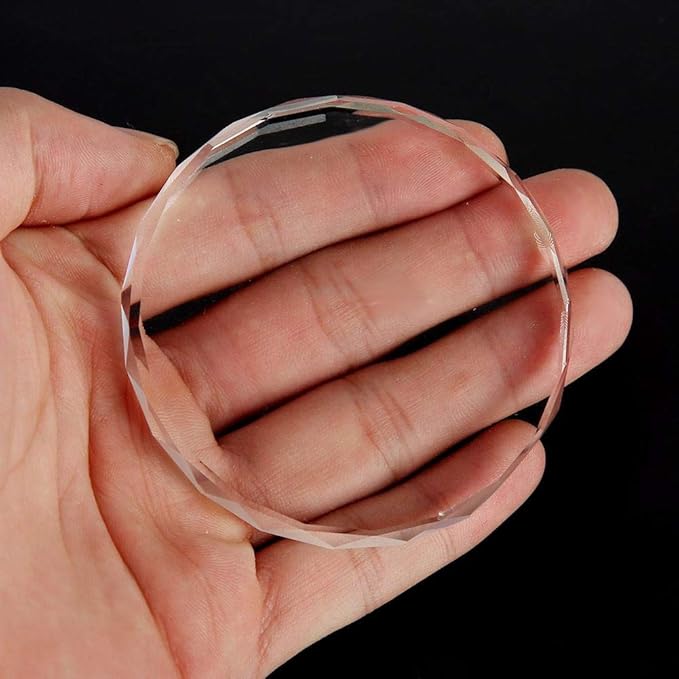 Nail Art Palette Makeup Palette Glass Nail Art Palette Nail Art Display Cosmetic Mixing Tools Nail Art Painting Color Toning Glass DIY Tool Drawing Color Dish Glue Holder(Round glass sheet 02)